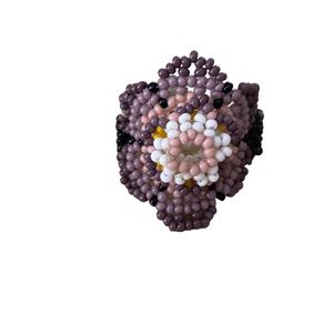 Huichol Beaded Flower Ring